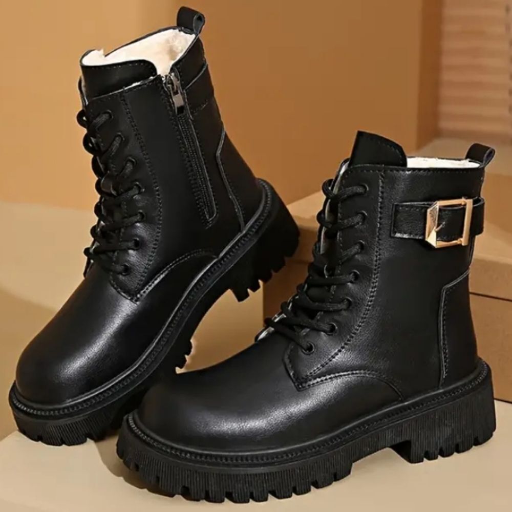 Ladies warm combat boots sz 8